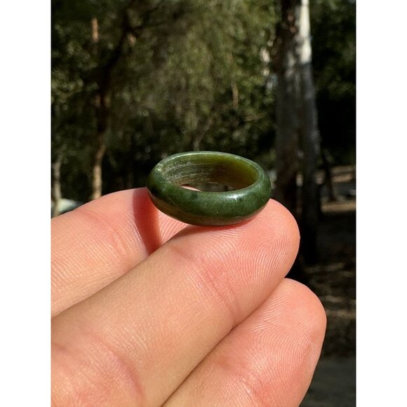 Vintage Jade Band Ring 6mm size 5.5 - Picture 8 of 8
